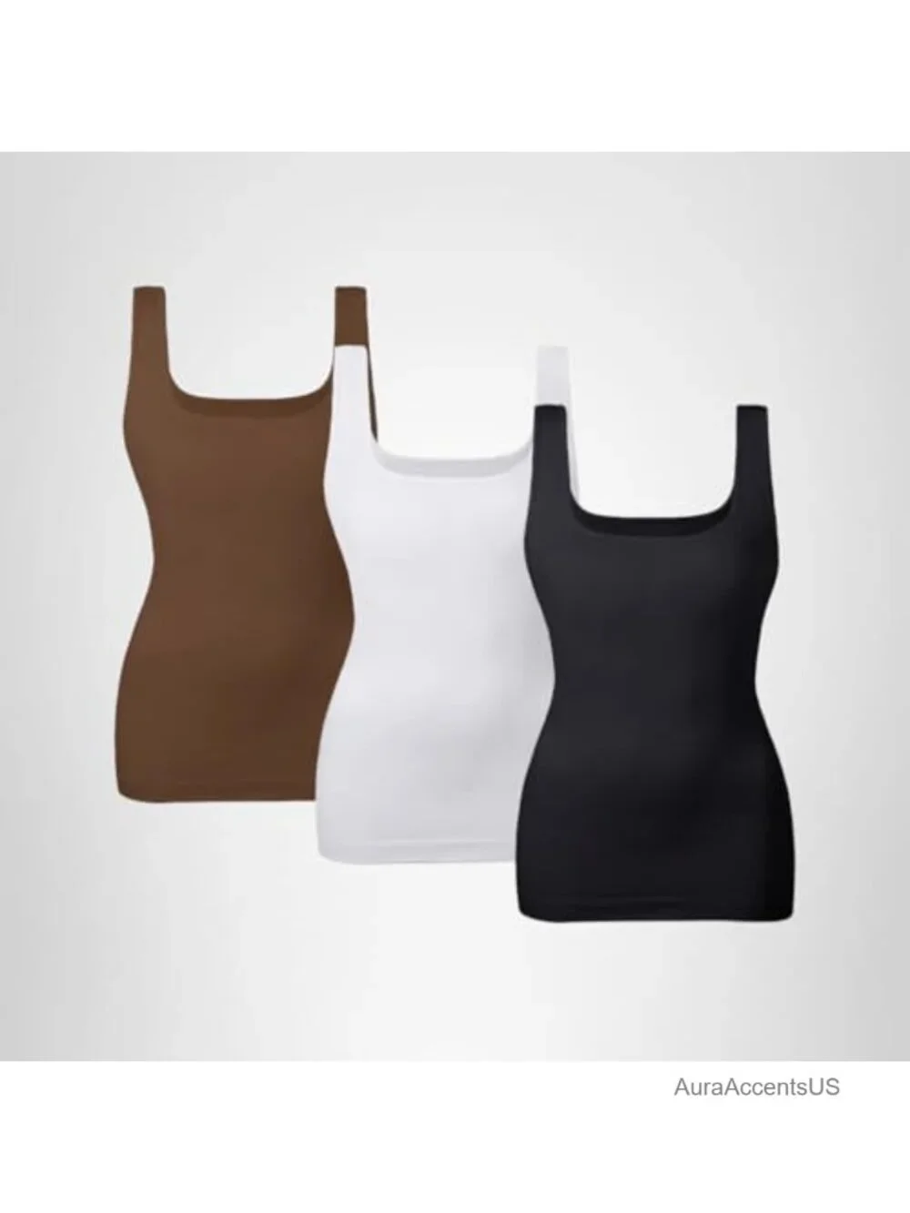 Tummy Control Shapewear Tank Tops Seamless Square Neck Compression Tops